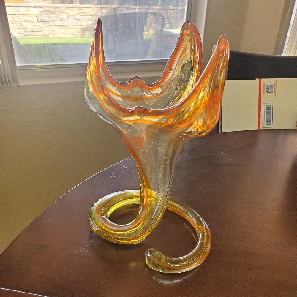 Sooner Hand Stretched Blown Glass Sculpture